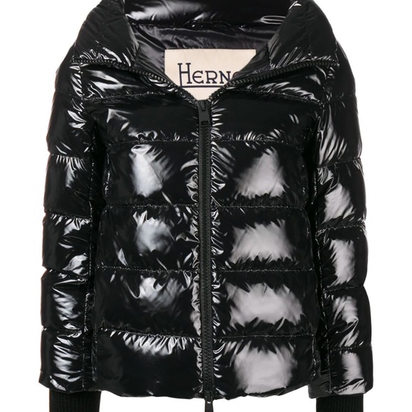 Herno Gloss black puffer jacket 42 small - Picture 4 of 4